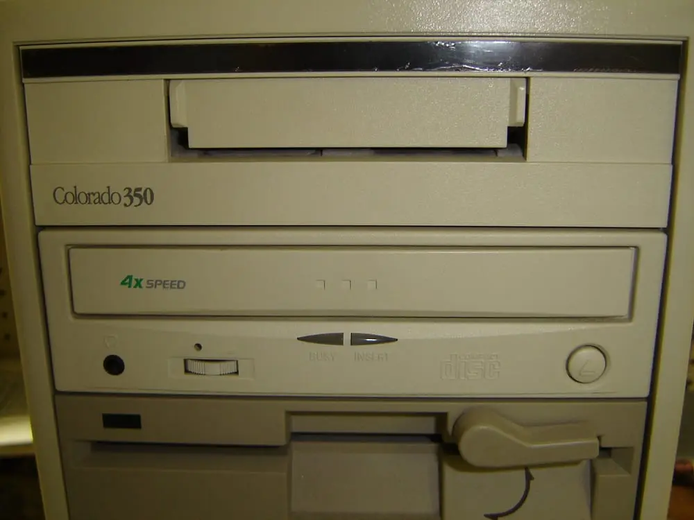 A 4x CD-ROM drive with its tray open