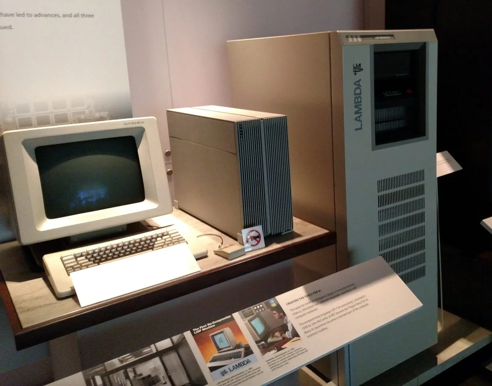 A Symbolics 3620 and an LMI Lambda Lisp machine at the Computer History Museum—the hardware that carried the expert-systems boom