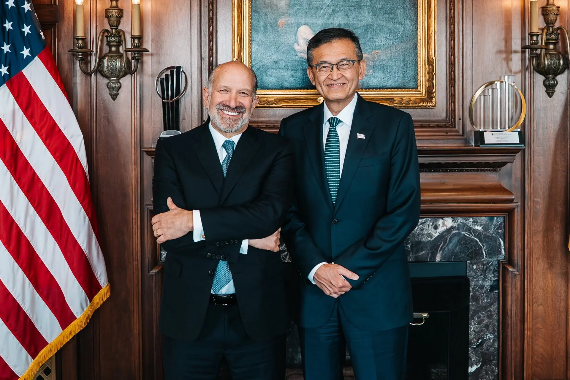 US Commerce Secretary Howard Lutnick with Intel CEO Lip-Bu Tan on 22 August 2025