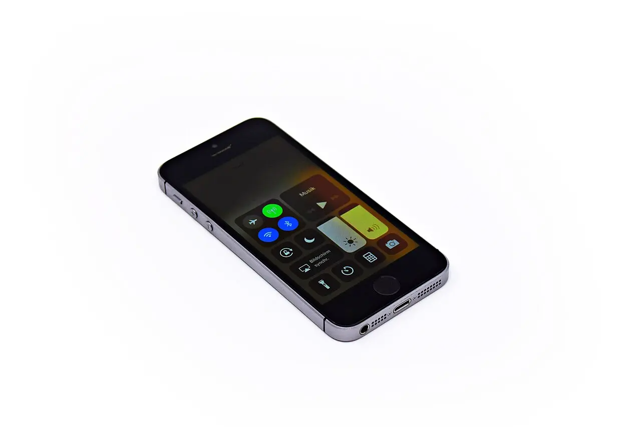 The original iPhone SE in space grey, with its 4-inch screen and Touch ID home button
