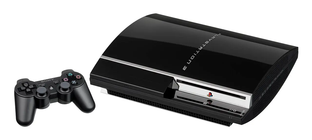 The original PlayStation 3 (CECHA01) with a wireless controller