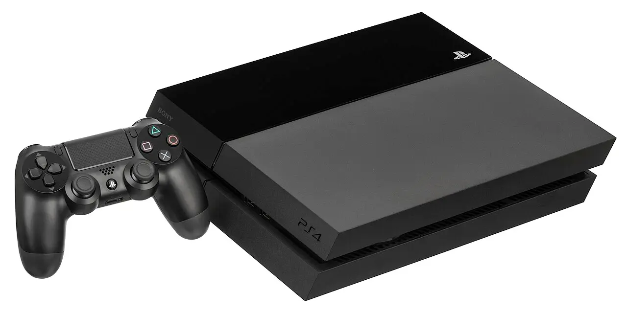 The original PlayStation 4 with a DUALSHOCK 4 wireless controller