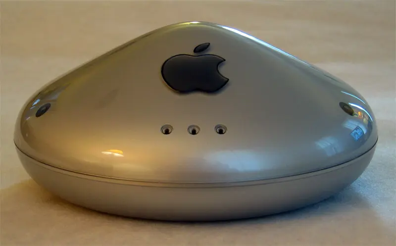 Apple's AirPort Base Station (Graphite), announced in 1999