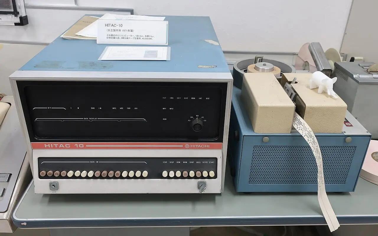 Hitachi's HITAC 10 minicomputer on display at the UEC Communication Museum, Tokyo
