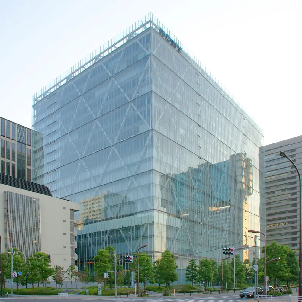 Sony's headquarters building in Minato, Tokyo, photographed in 2009
