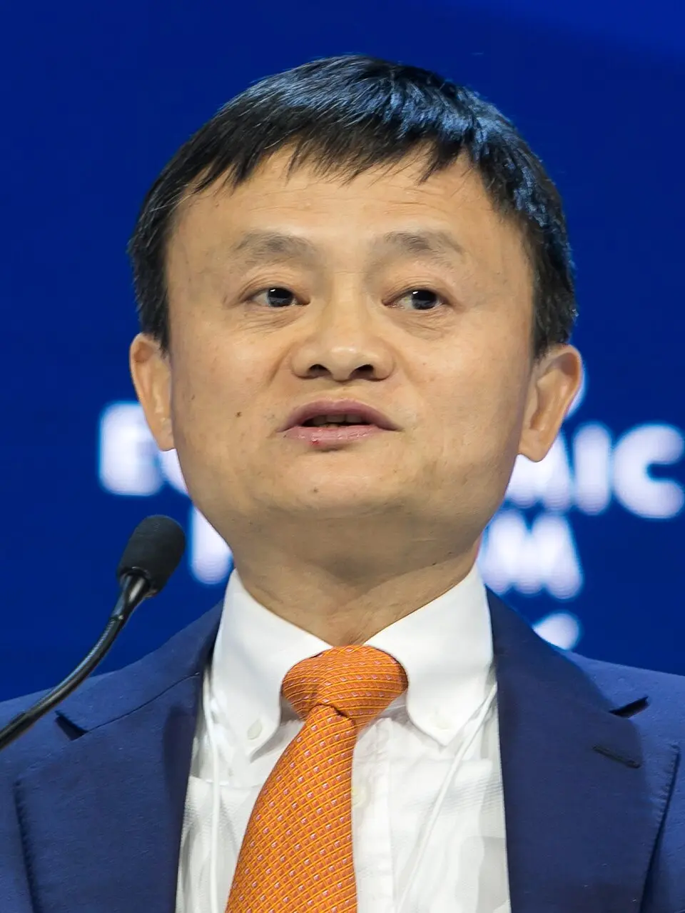Jack Ma speaking at the World Economic Forum Annual Meeting in Davos, January 2018