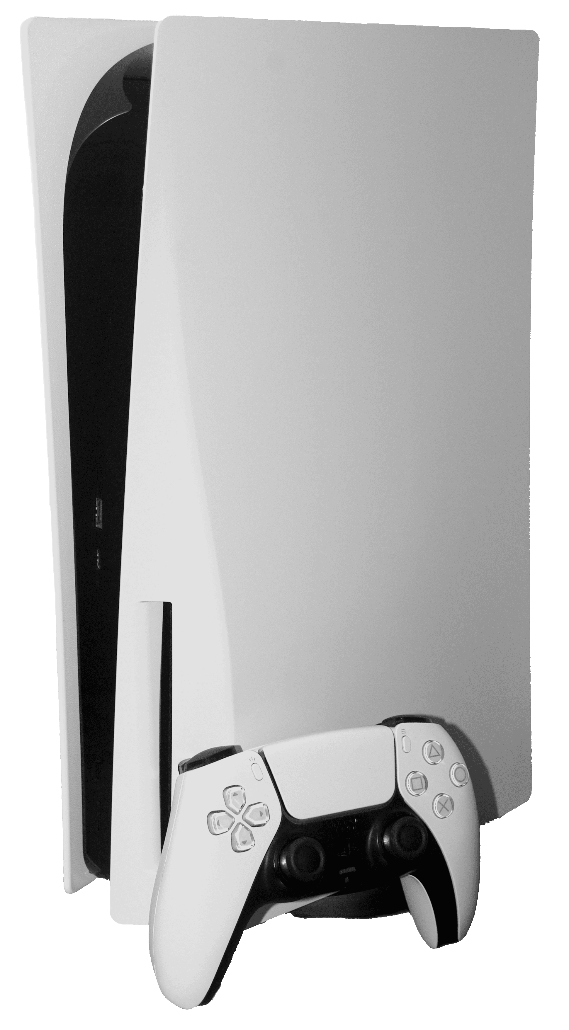 PlayStation 5 本体と DualSense コントローラ