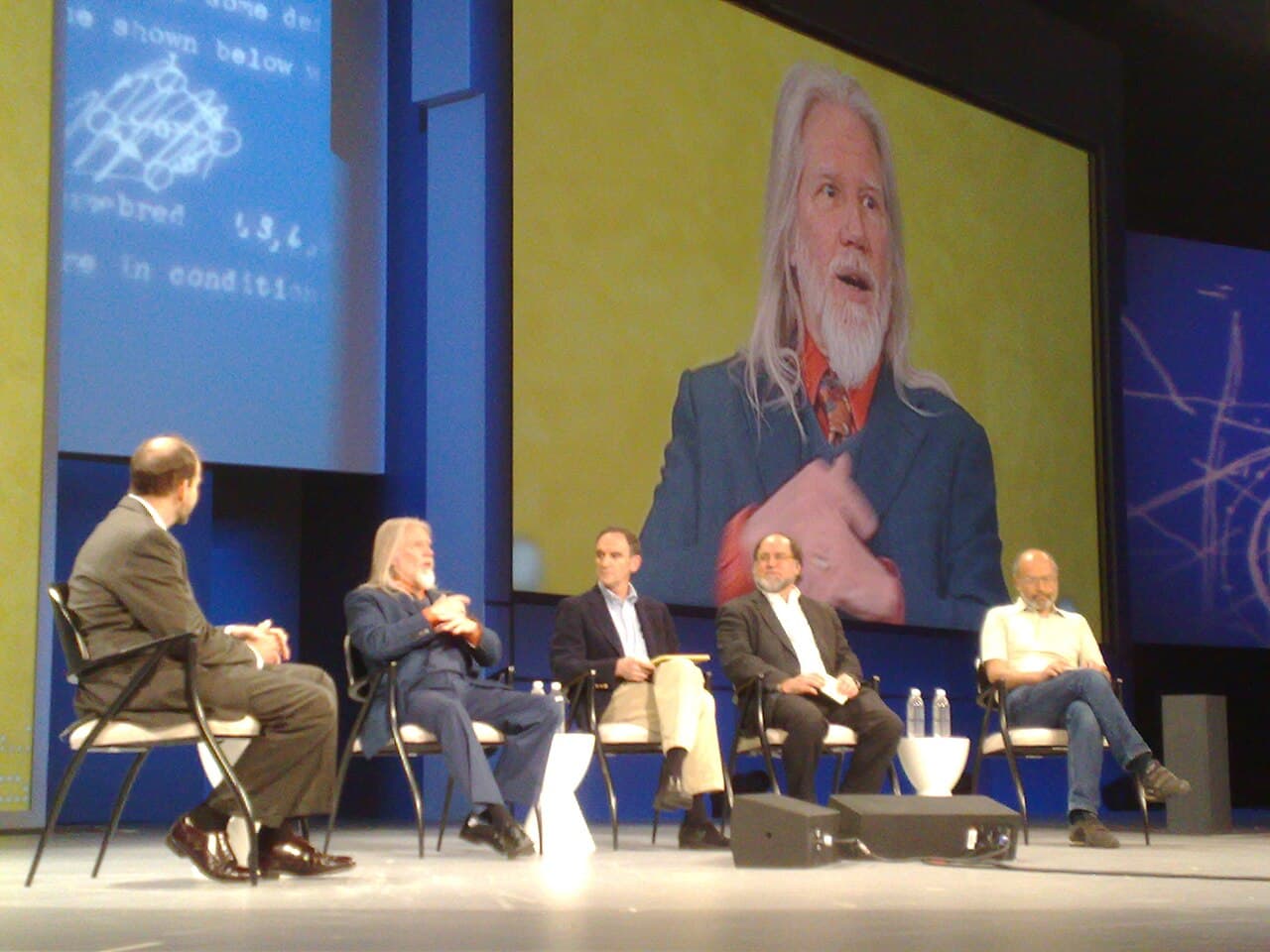 The Cryptographers' Panel at RSA Conference 2008 — from left, Burt Kaliski, Whitfield Diffie, Martin Hellman, Ronald Rivest and Adi Shamir
